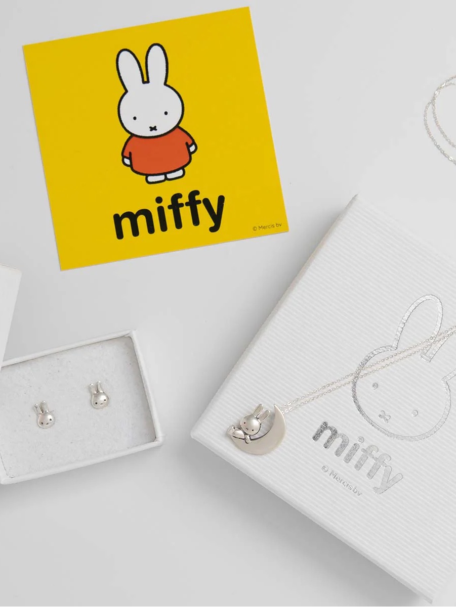 Licensed To Charm Miffy Necklace And Studs Set Sterling Silver